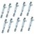 Smart Shophar Square Section Tower Bolt 10 Pcs Stainless Steel 10 Inches Silver