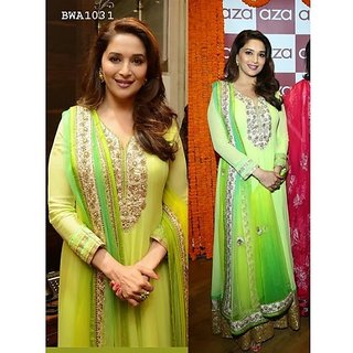 Shop Madhuri Dixit In Light Green Anarkali Suit Online - Shopclues
