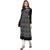 Janasya Women's Black Cotton A-Line Abstract Print Kurta