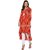 Janasya Women's Multicolor Rayon High Low Hemline Abstract Print Kurta