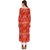 Janasya Women's Multicolor Rayon High Low Hemline Abstract Print Kurta