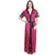 Temfen Pink Transparent full nighty with Robe - Pack of 2
