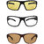 Zyaden Multicolour UV Protection Wrap-around Sunglasses (Pack of 3)