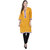 Meia Yellow Plain Cotton Stitched Kurti