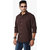 Suspense Men's Solid Casual Brown Shirt