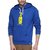 Campus Sutra Royal Blue Mens Printed Hoodie