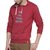 Campus Sutra Maroon Mens Printed Hoodie