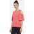 Women'S Pink Solid Round Neck Half Sleeve Cold Shoulder Top