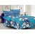 Welhouse Cotton Floral Blue Double Bedsheet with 2 Contrast Pillow Covers(TC-129)DLA-037