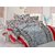 Welhouse Cotton Traditional  Grey  Double Bedsheet with 2 Contrast Pillow Covers(TC-129)ZBA-022