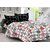 Welhouse Black & Polka Design Super Soft Cotton Double Bedsheet with 2 CONTRAST Pillow Cover-Best TC-175DVA-018