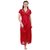 Grand Bear Red Satin Nighty, Wrap Gown, Bra And Panty (Pack of 4)
