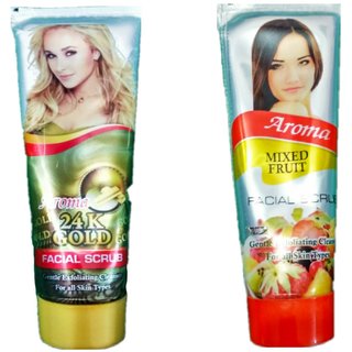 combo of  facial  24k gold facial scrub  mix fruit facial gold scrub