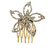 Anuradha Art Gold Finish Studded Shimmering Stone Flower Styled Fancy Hair Accessories Clip Side Pin/Comb Hair Pin For Women/Girls