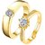 King  Queen Love Forever Sterling Silver Cubic Zirconia Elements Adjustable Couple Rings