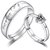 King  Queen Love Forever Designer Edition Cubic Zirconia Crystal Silver Adjustable Love Couple Rings By DC