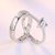 King  Queen Love Forever Designer Edition Cubic Zirconia Crystal Silver Adjustable Love Couple Rings By DC