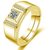 Exclusive Limited Edition 24KT Gold Cubic Zirconia Solitaire Adjustable Mens Rings