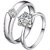 King  Queen Sterling Silver Cubic Zirconia Zirconia Adjustable Couple Rings