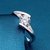 Mr  Mrs Love Forever Sterling Silver Cubic Zirconia Crystal Designer Edition Adjustable Engagement Couple Rings