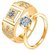 King  Queen 24 KT Gold Cubic Zirconia Zirconia Adjustable Couple Rings