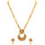 Asmitta Shimmering Flower Shape Gold Plated With Lct Stone Set Of 2 Pendent Set For Women
