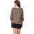 Amiable Casual 3/4th Sleeve Printed Women's Black/Brown Top
