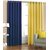 IDOLESHOP Polyester Dark Blue, Yellow Plain Door Curtains(7 feet in Height, Pack of 2)
