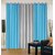 IDOLESHOP Polyester Blue, Silver Plain Long Door Curtains(9 feet in Height, Pack of 3)