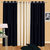 IDOLESHOP Polyester Black, Cream Plain Long Door Curtains(9 feet in Height, Pack of 3)