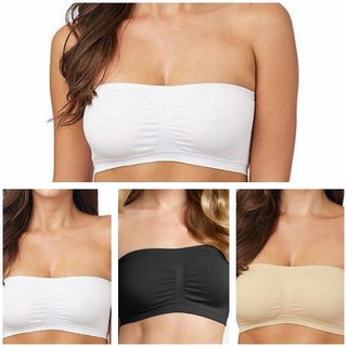 Stylish Girls, Seamless Strapless Sports Tube Bra Lingerie, Pack of 3