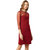 Women's Maroon Round Neck Full Sleeve Solid Knee-Long Shift Dress