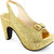 Vaniya shoes Women's Gold Cone Heels