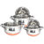 Donga Set With Lid Steel Coper 3 Pcs