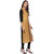 Janasya Women's Yellow Printed Crepe Straight Kurti