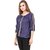 Amiable Party 3/4th Sleeve Embellished Women  Blue  Top