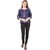 Amiable Party 3/4th Sleeve Embellished Women  Blue  Top