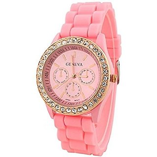 Geneva Analogue Pink Dial Women's Watch