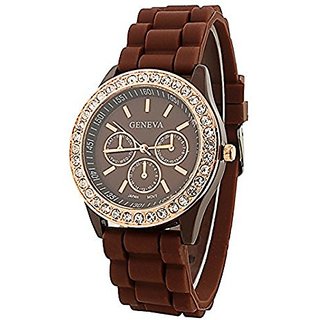 Geneva Analog Brown Dial Women's Watch