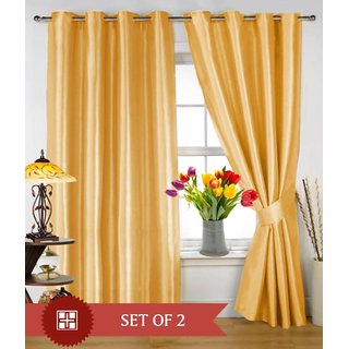 BSN Crush Plain long door curtains set of 2 (4x9)