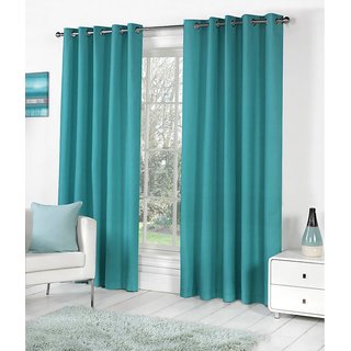 BSN Crush Plain long door curtains set of 2 (4x9)