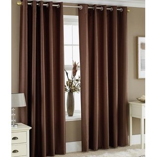 BSN Crush Plain long door curtains set of 2 (4x9)