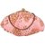 TARUSA Pink Blush Net Abstract Embroidery Clutch For Women