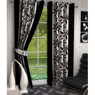 BSN k. coffee polyester long door curtains set of 2(4x9)