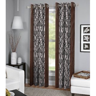 BSN  polyester long door curtains set of 2(4x9)