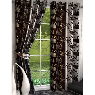 BSN 50-50 polyester long door curtains set of 2(4x9)