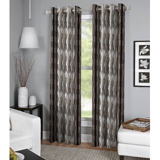 BSN ganna polyester long door curtains set of 2(4x9)