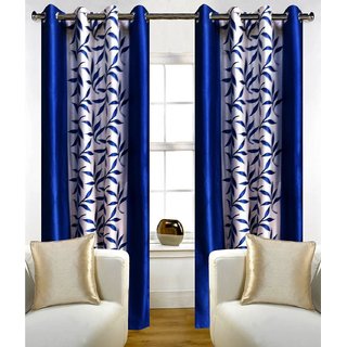 BSN kolaveri blue Printed window Curtain Set of 2 (4x5)