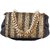 TARUSA Midnight Black Synthetic Geometric Texture Clutch For Women