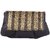 TARUSA Midnight Black Synthetic Geometric Texture Clutch For Women